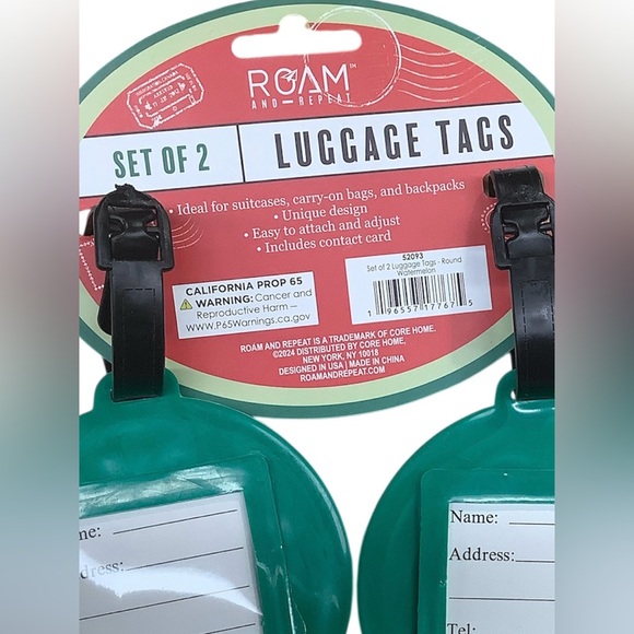 Roam and Repeat Luggage Tags Set of 2 NWT - Picture 4 of 5